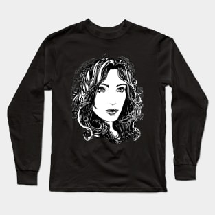 Beautiful Tattoo Woman Face Design Long Sleeve T-Shirt